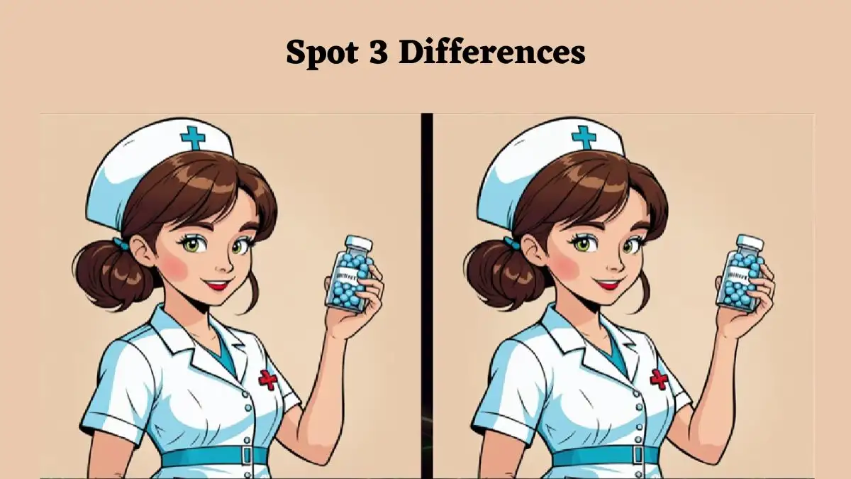 Optical Illusion Find and Seek Picture Puzzle: Only the cleverest minds can spot 3 differences between the Nurse pictures in 9 seconds