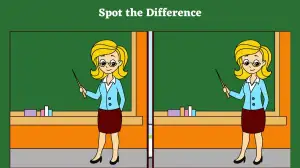 Optical Illusion Spot the Difference Picture Puzzle: Test your attentiveness and spot 3 differences in the Teacher picture within 10 seconds