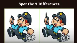 Optical Illusion Spot the Difference Picture Puzzle: Only the sharpest pair of eyes can spot the 3 difference in this Police Picture in 10 Secs