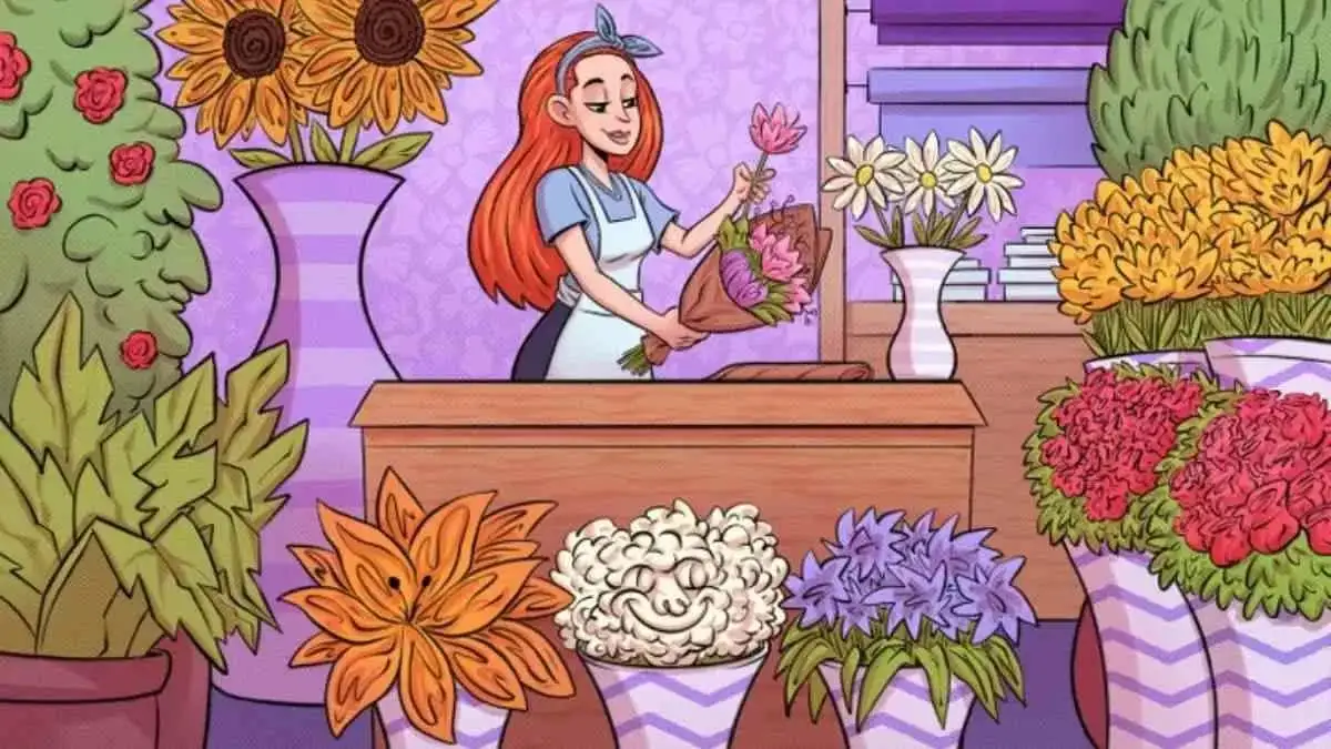 Optical Illusion Visual Test: Only Powerful Vision Can Spot The Hidden 3 Faces in the bouquet shop Within 7 Seconds!