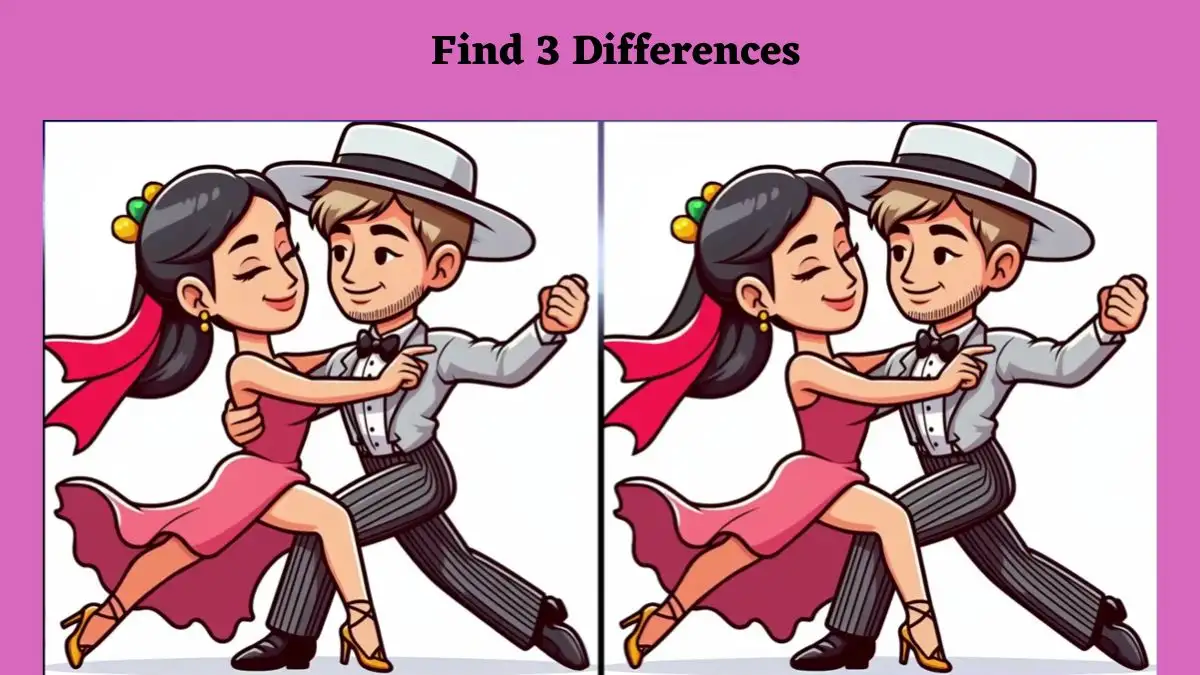 Spot the Difference Picture Puzzle Game: Only a genius with hawk's eyes can find the 3 Differences in this Dancing Couple Picture in 12 Secs