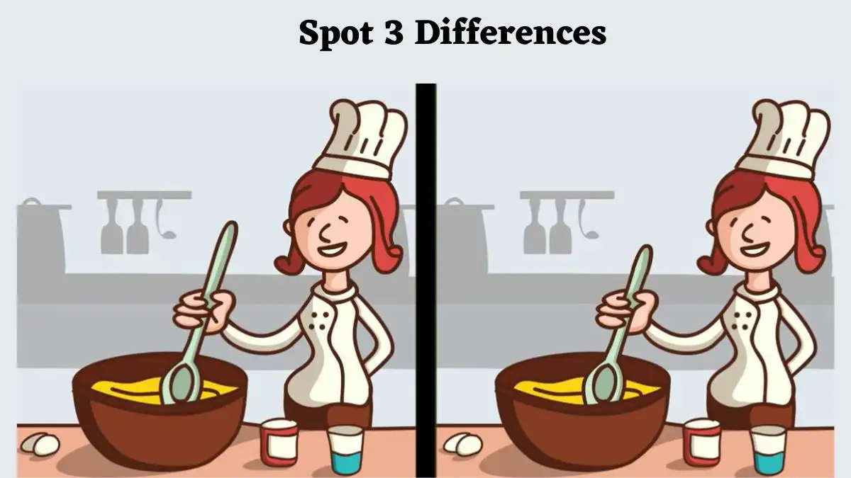 Spot the Difference Picture puzzle: Only extra observant people can spot 3 differences in chef cooking picture pictures in 12 seconds