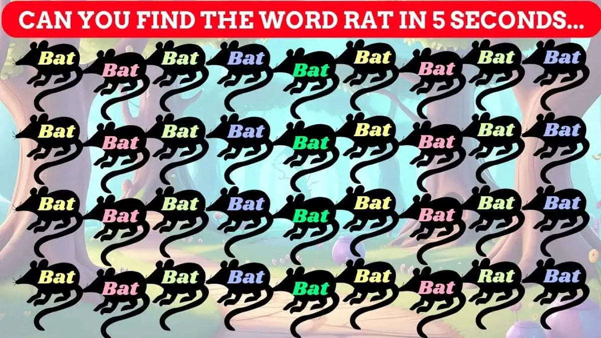 Test Visual Acuity: Only Powerful Vision Can Spot the Word rat among Bat in 5 Secs