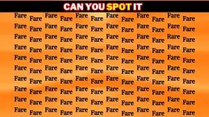 Brain Teaser IQ Test: Only highly Observant Can Spot the Word Rare among Fare in 7 Secs