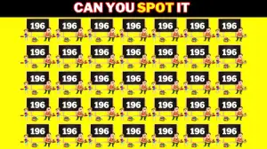 Number Illusion Test: Only those with a high Visual Power Can Spot the Number 195 among 196 in 9 Secs