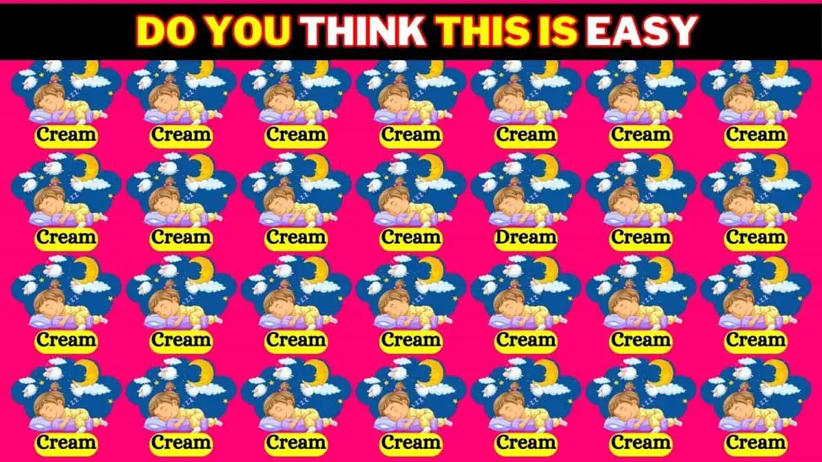 Optical Illusion Brain Challenge: Only the 2% attentive people can spot the Word Dream among Cream in 7 Secs