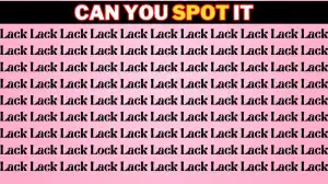 Optical Illusion Eye Test: Only 5% Can Spot the Word Lock among Lack in 8 Secs