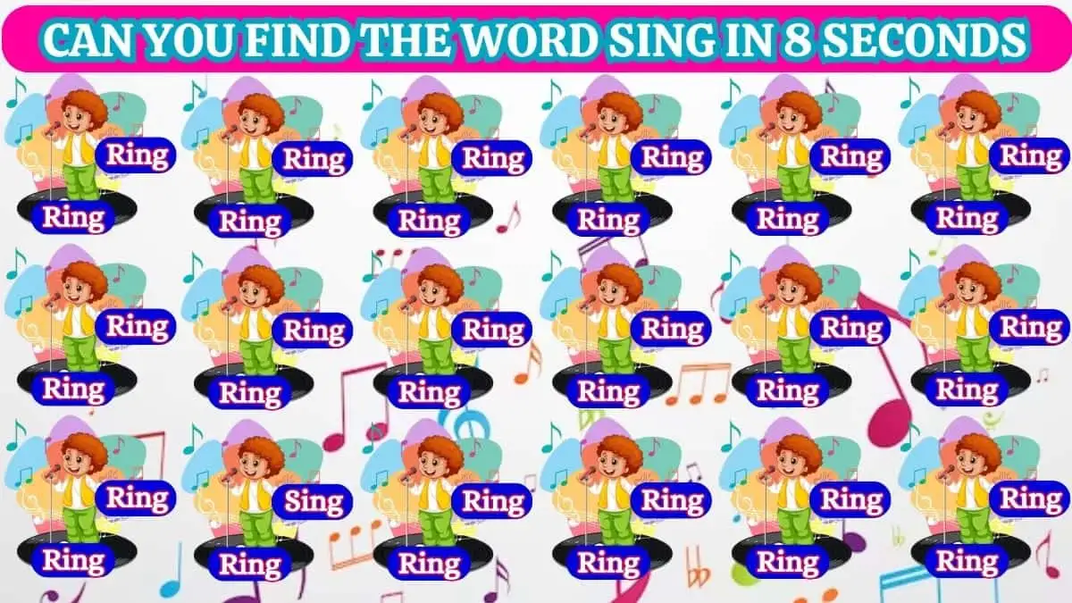 Optical Illusion IQ Test: Only 2% With Eagle Eyes Can Spot The Word Sing among Ring in 8 Secs