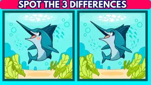 Optical Illusion Spot the Difference Game: Only a genius can Spot the 3 differences in this Fish Image in 12 Secs