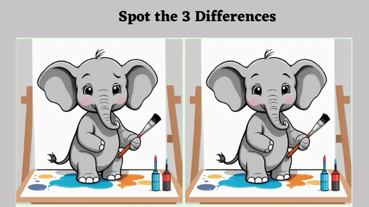 Optical illusion Spot the Difference Game: Only razor-sharp eyes can spot the 3 differences in this Elephant Pictures in 12 Secs