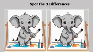 Optical illusion Spot the Difference Game: Only razor-sharp eyes can spot the 3 differences in this Elephant Pictures in 12 Secs