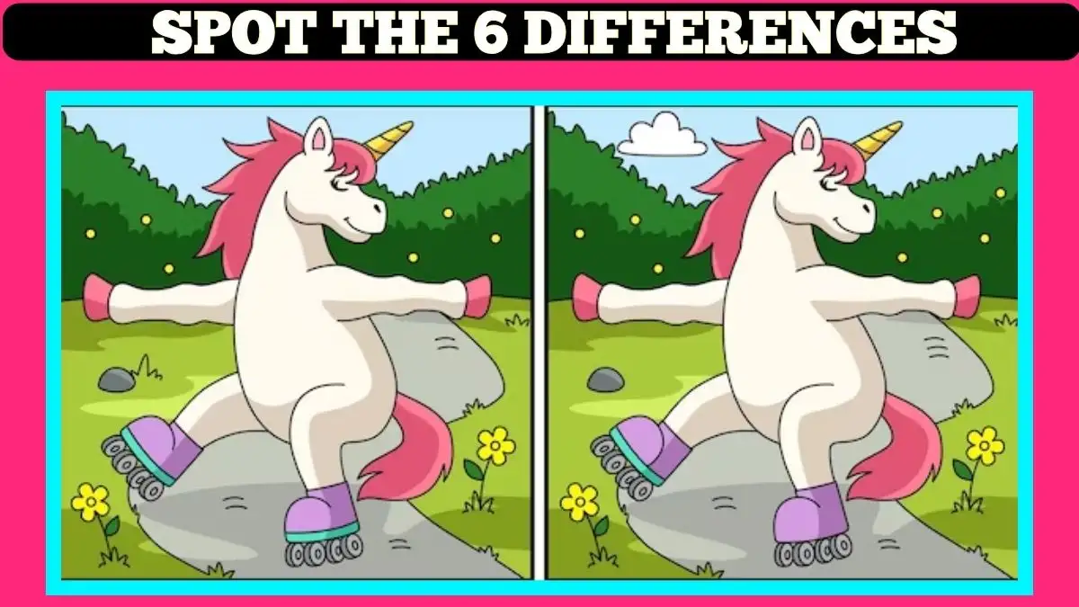 Optical Illusion Spot the Difference Picture Puzzle: Only 10% of people can spot the 6 Differences in this Unicorn Image in 18 Secs