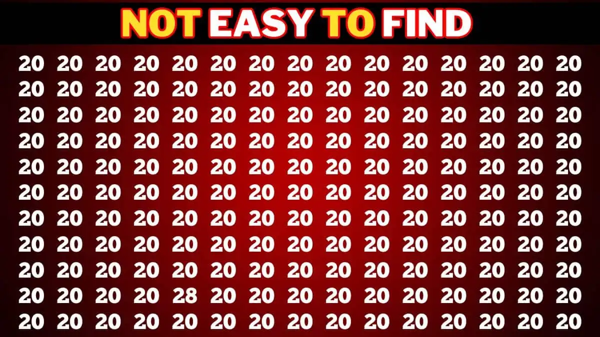 Optical Illusion to Test Your IQ: Use your Sharp Observation Skills to find the Number 28 among 20 in 8 Secs