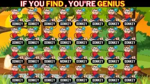 ​Optical Illusion Visual Test: How Observant Are You? Spot The Word Monkey among Donkey in 9 Secs​