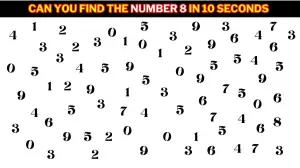 Seek and Find: Only 10% of people can spot the Number 8 in 10 Secs