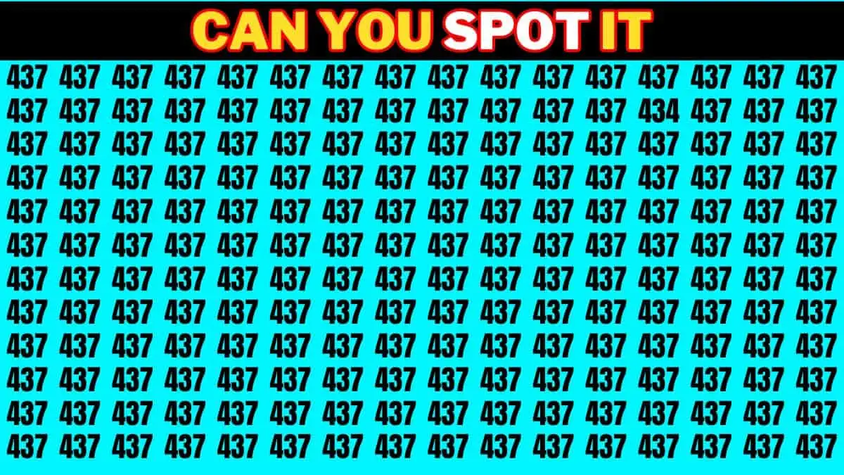 Test Visual Acuity: Only HD Eyes Can Spot the Number 434 among 437 in 7 Secs