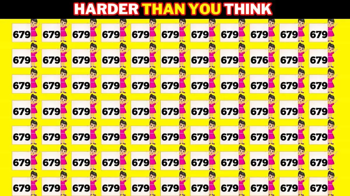 Number Illusion Test: Only detective brains can Spot the Number 676 Among 679 in Less than 8 seconds!